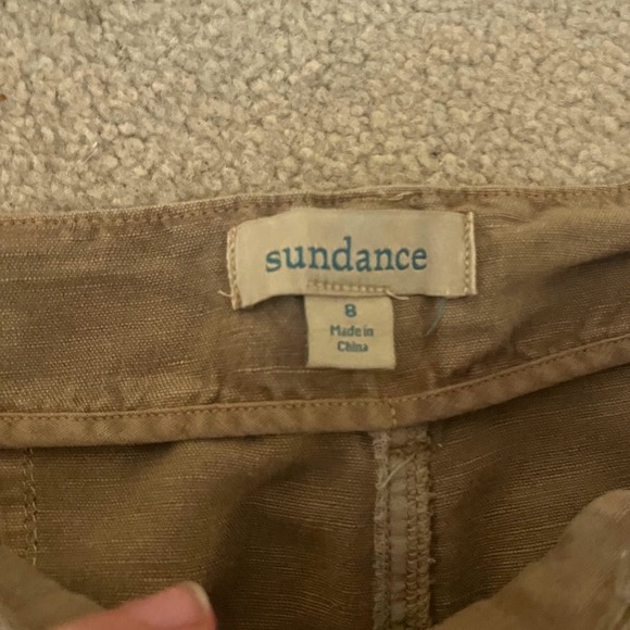 Sundance Women's Birdie Mae Wide Leg Pants Linen Cotton Blend Khaki- Size 8 - Picture 4 of 8